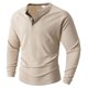 thumbnail image 5 of pstuiky Camisas de manga larga abrigadas para hombre, Blusa/camisa informal y moderna de color liso con cuello redondo y botones en bloques de color para hombre Tops casuales para hombres l, 5 of 9