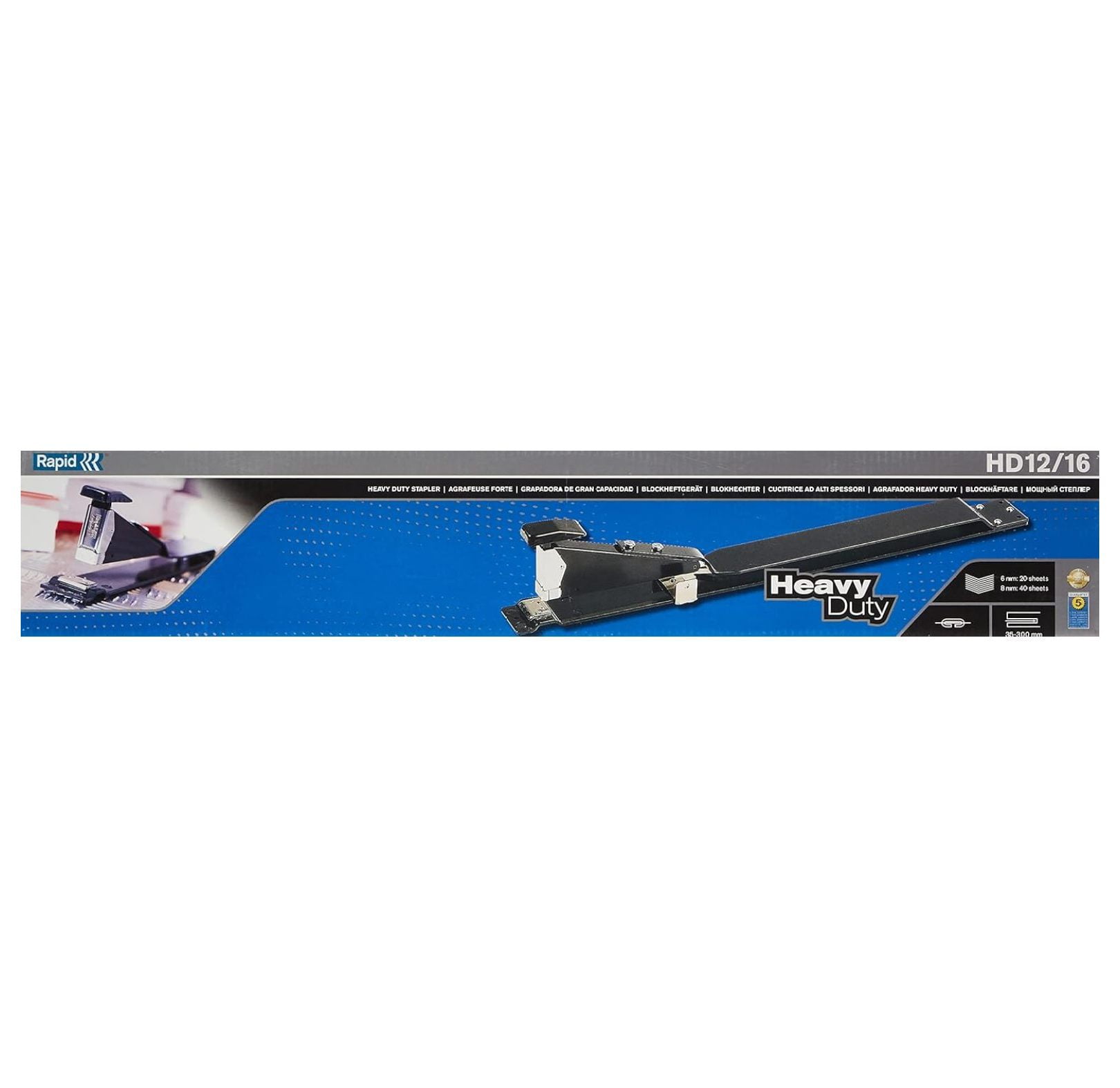 Classic HD12 16" Long Arm Stapler, 40 Sheet Capacity, 400mm Insertion Depth, Brochure Stapling and Pinning, Metal, Black, 10300218