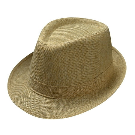 Gsakboxl Sun Hats for Women Unisex Retro British Solid Jazz Fedora Lightweight UV Protection Outdoor Travel Casual Sun Hat
