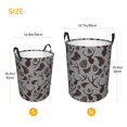 thumbnail image 3 of Balery Brown Moose with Pinecones Cesta de ropa redonda con asas, impermeable, independiente, para ropa, juguetes, dormitorio y familia-Small, 3 of 6