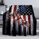 thumbnail image 1 of Manta de franela con estampado de bandera estadounidense, manta suave para decoración navideña, accesorio acogedor para habitación, manta cálida para la siesta para el hogar y la oficina, regalo de, 1 of 8