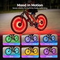 thumbnail image 2 of LED Cycling Wheel Hub Light for Night Riding, USB Rechargeable 7 Color &18 Modes LED Bike Wheel Lights - Smart Sensor for Most Bicycle Models, 2 of 8