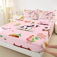 thumbnail image 3 of jejeloiu Cartoon Animal Full Size Sheets,Cow Sheep Pig Bed Sheets,Funny Country Theme Sheet Sets For Girl Boys,Super Cozy Room Decor,4 Pieces, 3 of 7