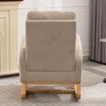 thumbnail image 6 of LUCKHAO   Accent Rocking Chair with High Back , Nursery Rocking Chair with Retractable Foot Rest,  Glider Rocking Chair with Solid Wood Legs ,Button Decors Mid Century Rocker Chair, 6 of 11