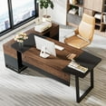 thumbnail image 7 of Tribesigns 67” Executive Desk and 55” Lateral File Cabinet, Large L-Shaped Computer Desk with Storage Cabinet and Shelves, 7 of 7