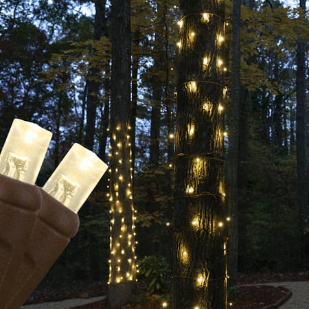 StretchNet Pro Expandable Warm White Trunk Wrap Lights Christmas Net Lights Tree Wrap Lights (50 Lights 20 x 45 Net Brown Wire)