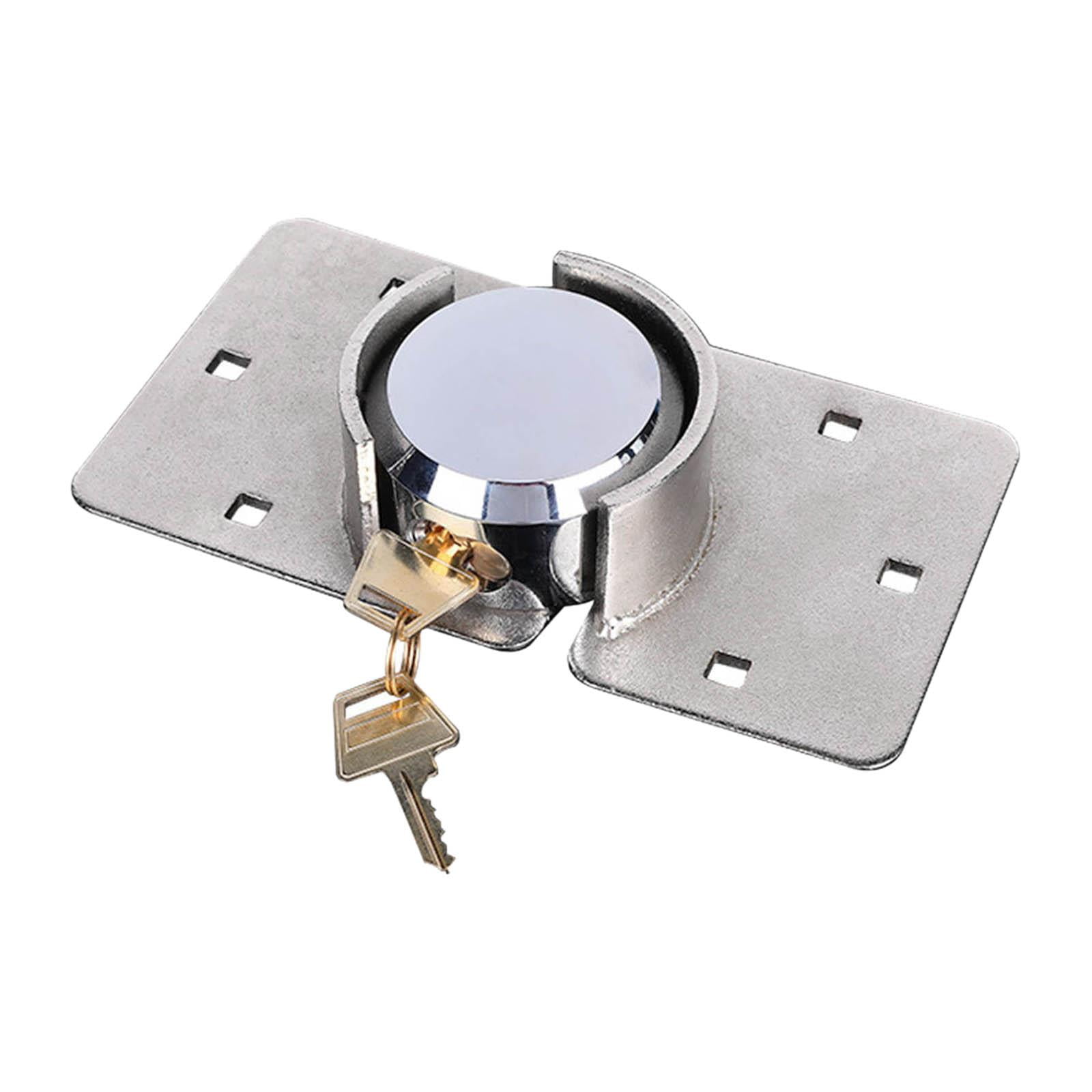 73MM HEAVY DUTY SHACKLESS PADLOCK AND HASP SET ROUND LOCK GATE SHED VAN SECURITY 