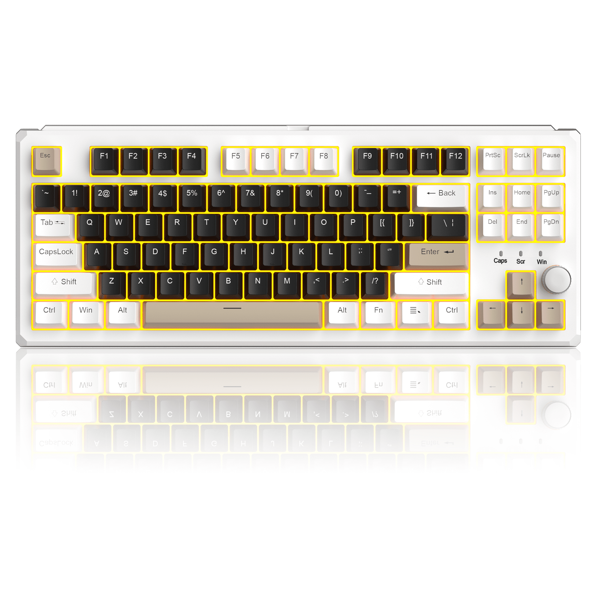 MageGee SKY87 Mechanical Wireless Keyboard Gasket 2.4G/USB/Bluetooth Rgb Pbt Side-Printed Hot Swap Custom Keyboard with Knob