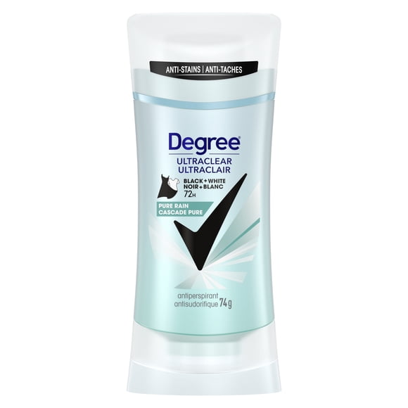 Degree Antiperspirant Deodorant Anti-White Marks & Yellow Stains Black+White, Pure Rain, 72-hour Sweat and Odour Protection