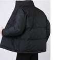thumbnail image 5 of Mens Puffer Jacket Thickened Winter Coat Warm Hooded Stand Collar Color Block Zip Up Down Filled Ski Bubble Coat, 5 of 5