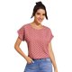 thumbnail image 1 of Blusa Floerns de manga corta para mujer, casual, casual, rosa empolvado, 1 of 4