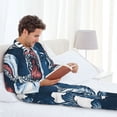 thumbnail image 6 of Lsque Shark Pattern Long Sleeve Pajama Set for Men - Soft 2-Piece Sleepwear and Loungewear Set with Pockets, Comfy Nightwear-X-Large, 6 of 7