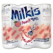 LOTTE Milkis Soda Beverage, Peach, 8.5 Fluid Ounce (Pack of 6)
