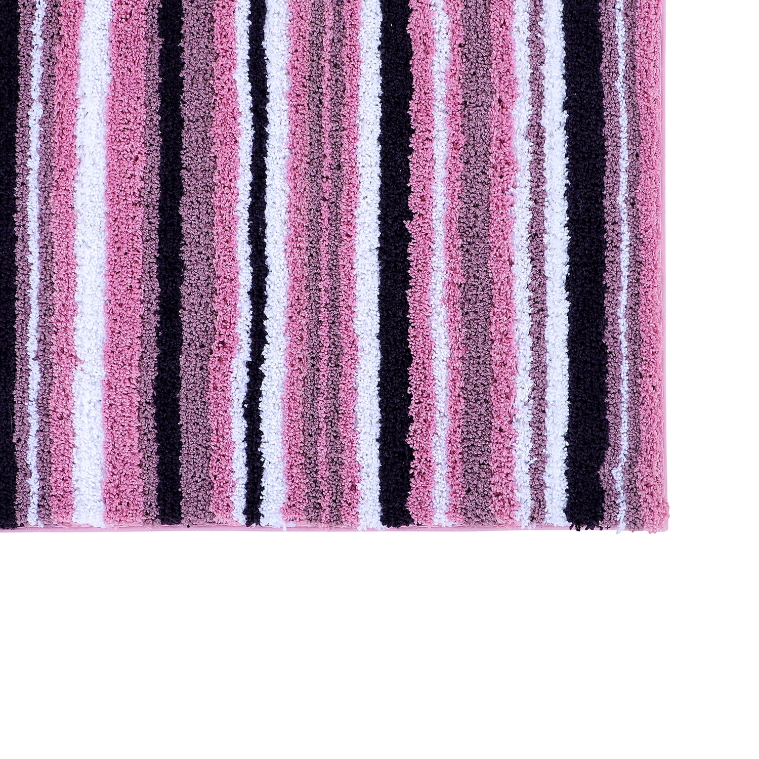 Better Trends 3 Piece Bathroom Rug Set 100% Polyester Soft Water Absorbent Non Slip Bath Mat Machine Washable Rug Griffie Collection - Purple