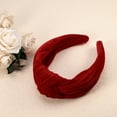 thumbnail image 6 of Unique Bargains 1 Pcs Velvet Wide Knotted Hairband for Women Hairband Hair Hoop Hair Accessories Red, 6 of 7