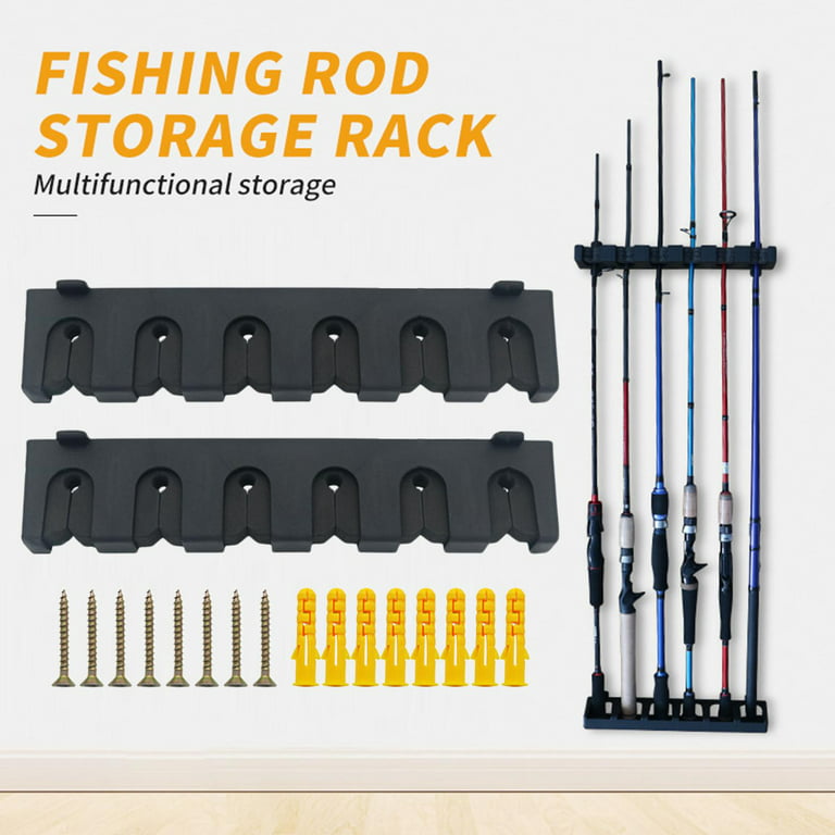 Pole Rack Support Wall Mounted Fishing Rod Holders for Garage