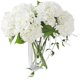 thumbnail image 1 of XmhyTop 3 piezas de flores de hortensia artificiales de 21 pulgadas, grandes, naturales, realistas, de tacto real (blancas), 1 of 5