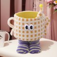 thumbnail image 3 of Cesta tejida con cuerda de algodón organizador de juguetes con cabeza de taza de té para sala de estar habitación de niños, 3 of 6