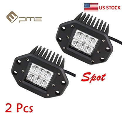 3' Tube Bumper 2 pcs 18W 3x3 Dually Flush Mount CREE LED Light Lamps Dually D2 Off 4x4 4wd Jeep Truck F150 Tacoma Bumper 3' Spot (18W4.7inch(2pcs)) ()