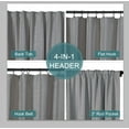 thumbnail image 3 of TWOPAGES Extra Long Grey Linen Curtain with Room Darkening Lined, Grey 50Wx120L Kyla Collection ( 1 Panel ), 3 of 4
