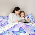 thumbnail image 5 of Homewish Chic Butterflies Bedding Comforter Set,Watercolor Splashing Ink Twin Comforter Sets,Purple Pink Ombre Bedding Set For Girls Kids,Microfiber Bedroom Decor Reversible,2-Piece, 5 of 8