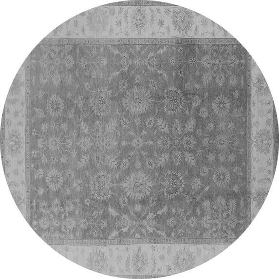 Ahgly Company Indoor Round Oriental Gray Traditional Area Rugs, 3' Round