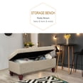 thumbnail image 5 of Joveco Rectangular Tufted Lift Top Storage Ottoman Bench Footstool with Solid Wood Legs, Rusty Brown, 5 of 6
