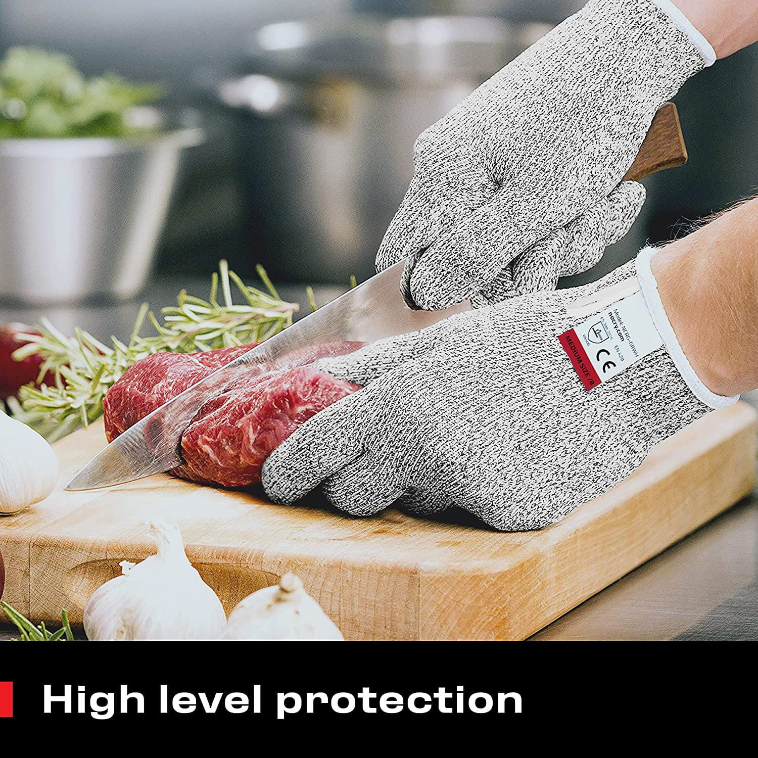 Cut Resistant Kitchen Gloves - Food Grade Level 5, Grey - On Sale - Bed  Bath & Beyond - 39098230