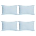 thumbnail image 1 of Deconovo Fundas de cojines decorativas - Juego of 4 Soft Linen Cushion Covers, Machine Washable Pillowcases for Sofa, Light Blue, 12x20 Inch, 1 of 7