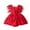 Red, variant on Musuos Baby Girls Summer Romper Dress 3 6 12 18 24M Toddler Sleeveless Feather Decor Sweet Lace Romper