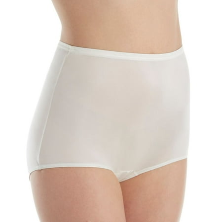 

Women s Shadowline 17032 Hidden Elastic Nylon Classic Brief Panty (Ivory 6)