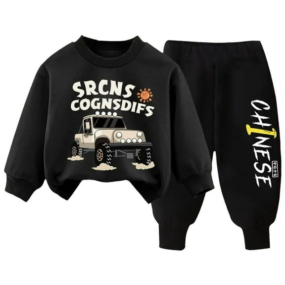 Caqnni Toddler Boy Girl Long Sleeve Sweatshirt Pullover Tops Contrast Color Pants Fall Outfit Clothes Fall Winter Outfit 12-24 Months FOR 7-8 Years