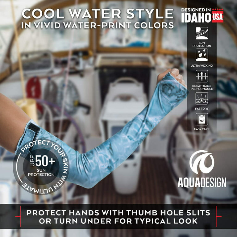 Aqua Design Arm Sun Sleeves for Women UV Protection Forearm Compression  Covers: Liquid Purple size L/M