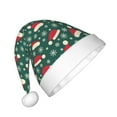thumbnail image 2 of Daiia Santa Hat Joy Green Festive Print Christmas Knitted Beanie Hat, Large Knit Hat Xmas Small Gifts For Boys Girls Child Infant, 2 of 6