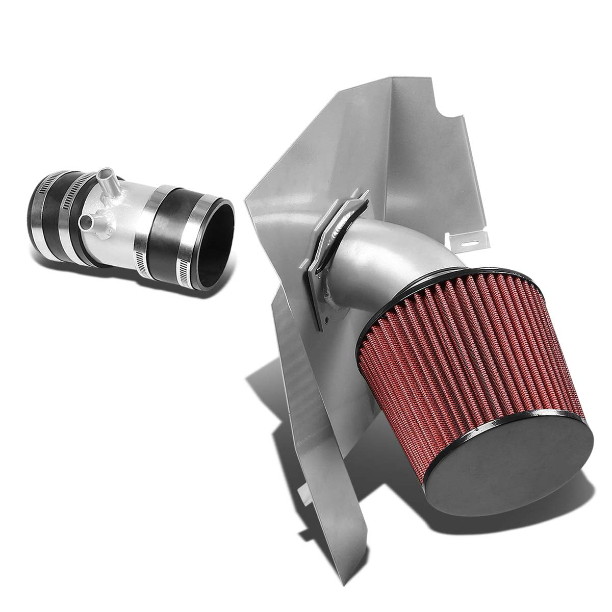 DNAMotoring AIP-2-HS-SIERRA0166L-SLSL Cold Air Intake System and Heat Shield,Silver 