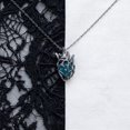 thumbnail image 5 of Fiaya Women Gothic Heart Pendant Necklace Anatomical Cage Chain Dark Romance Jewelry for Halloween Party Statement Choker Blue, 5 of 8