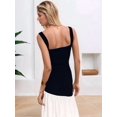 thumbnail image 6 of Women's Color Block Ruffle Hem Maxi Dress Spaghetti Strap Elegant Long Dresses White S, 6 of 8