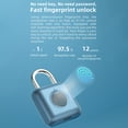 thumbnail image 3 of Fingerprint Padlock Quick Unlock Keyless Smart One Touch Open Lock with USB Charged Waterproof Anti-Theft Locks for Gym Luggage Cabinet Door, 3 of 8