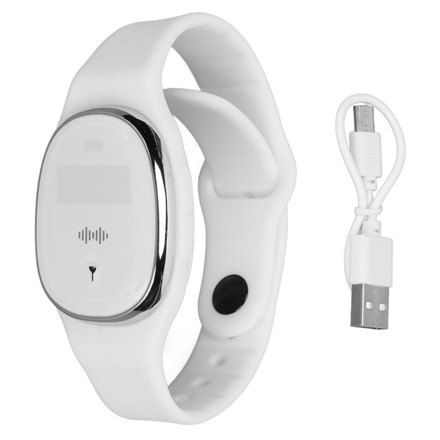 Pulsera Repelente de Mosquitos ZHCH con Pantalla de Tiempo Carga USB Color Blanco