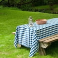 thumbnail image 4 of BalsaCircle 60" x 126" Gingham Checkered Polyester Tablecloth Blue and White, 4 of 6