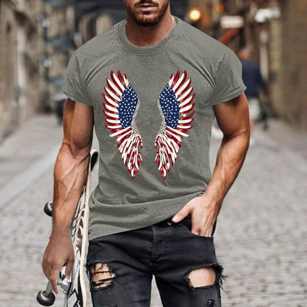 Tops para hombre, blusas y camisas de manga corta con cuello redondo para hombre, jersey informal de moda con estampado para hombre, camiseta de manga corta con cuello redondo, blusa de poliéster para