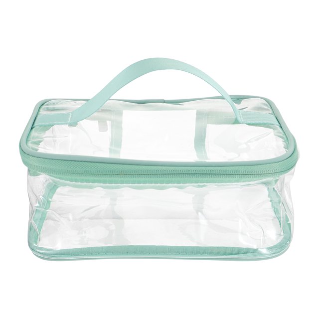 EeaseMX Bolsa de maquillaje grande transparente, bolsa de almacenamiento de cosméticos transparente para viajes en casa