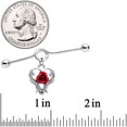 thumbnail image 2 of Body Candy Womens 14G Steel Helix Cartilage Earring Red Rose Flower Heart Dangle Project Barbell 1 1/2", 2 of 2
