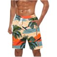 thumbnail image 2 of WAENQINLA Big and Tall Men's Beach Shorts Quick Dry Elastic Waist Swim Trunks Drawstring Hawaiian Tropical Bathing Suits with Pockets, 2 of 5