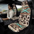thumbnail image 3 of Xoenoiee Aztec Cow American Tribal Pattern Car Seat Covers Set of 5 Pcs, PU Leather Seat Covers for Cars Breathable Seatbelt Covers Waterproof Armrest Cover, Auto Accessories for Car SUV Truck, 3 of 7