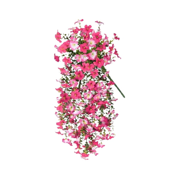 YingYouFu Outdoor Faux Flowers Artificial Hanging Flower Petunias for Outdoors UV Resistant Silk Flowers for Outside for Summer Porch Patio Balcony Backyard Decor Hot Pink
