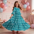 thumbnail image 6 of BLTIBY Boho Dresses for Girls Print Crew Neck Maxi Dress Summer Home Dresses with Pockets Mint Green 9-10 Years, 6 of 7
