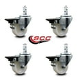 thumbnail image 2 of 3 Inch Nylon Wheel Swivel 3/4 Inch Square Stem Caster Set with Brake SCC, 2 of 2