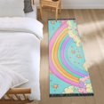 thumbnail image 3 of Yayeee Runner Rug for Bedroom 2'x6' Machine Washable Hallway Non Slip Mat, Retro Blue Rainbow, 3 of 8