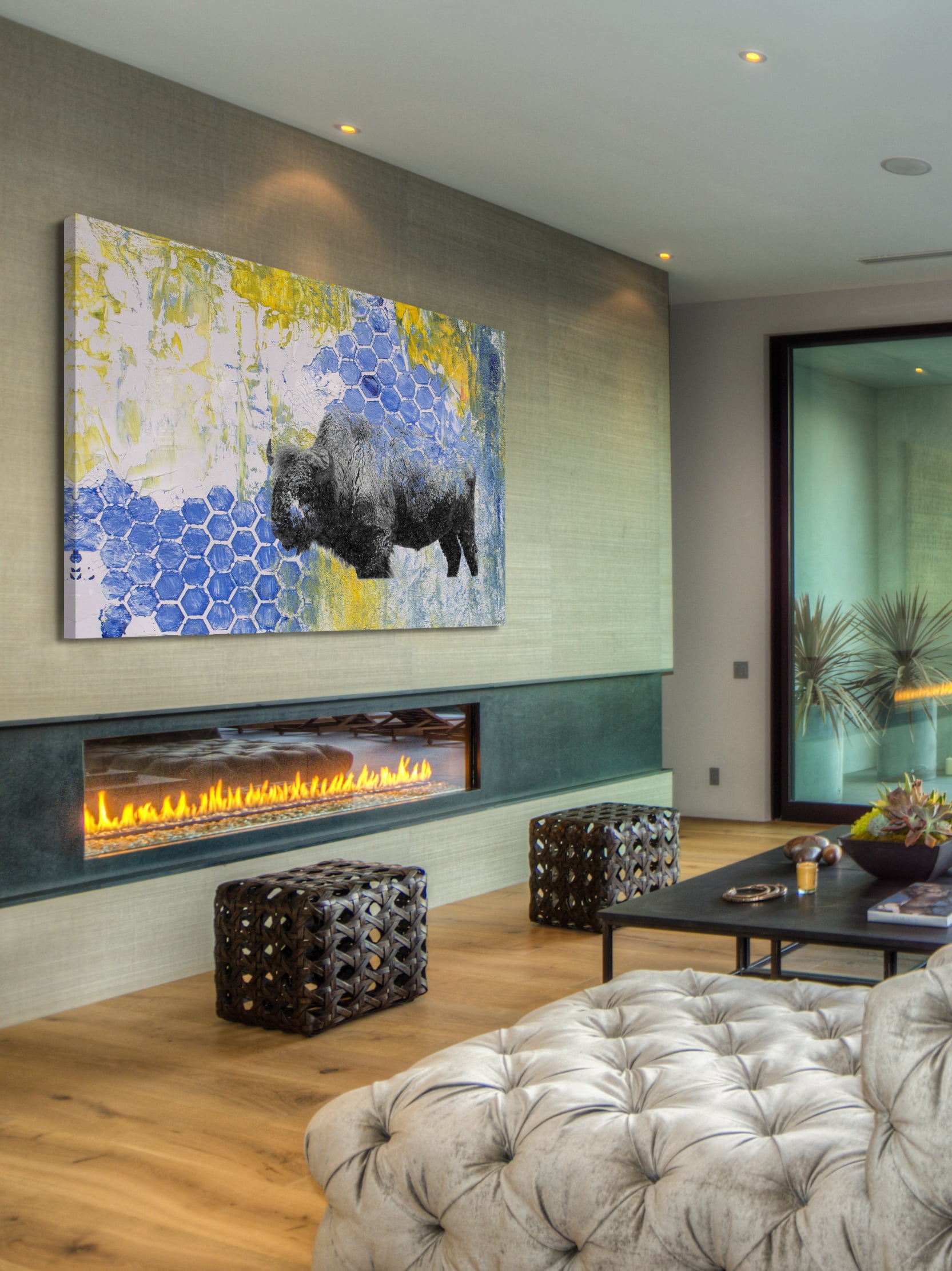 "Buffalo Honeycomb" Painting Print on Wrapped Canvas